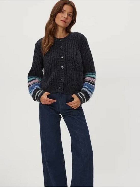 Michael Stars Sweaters - Michael Stars Lumi Striped Crew Cardigan